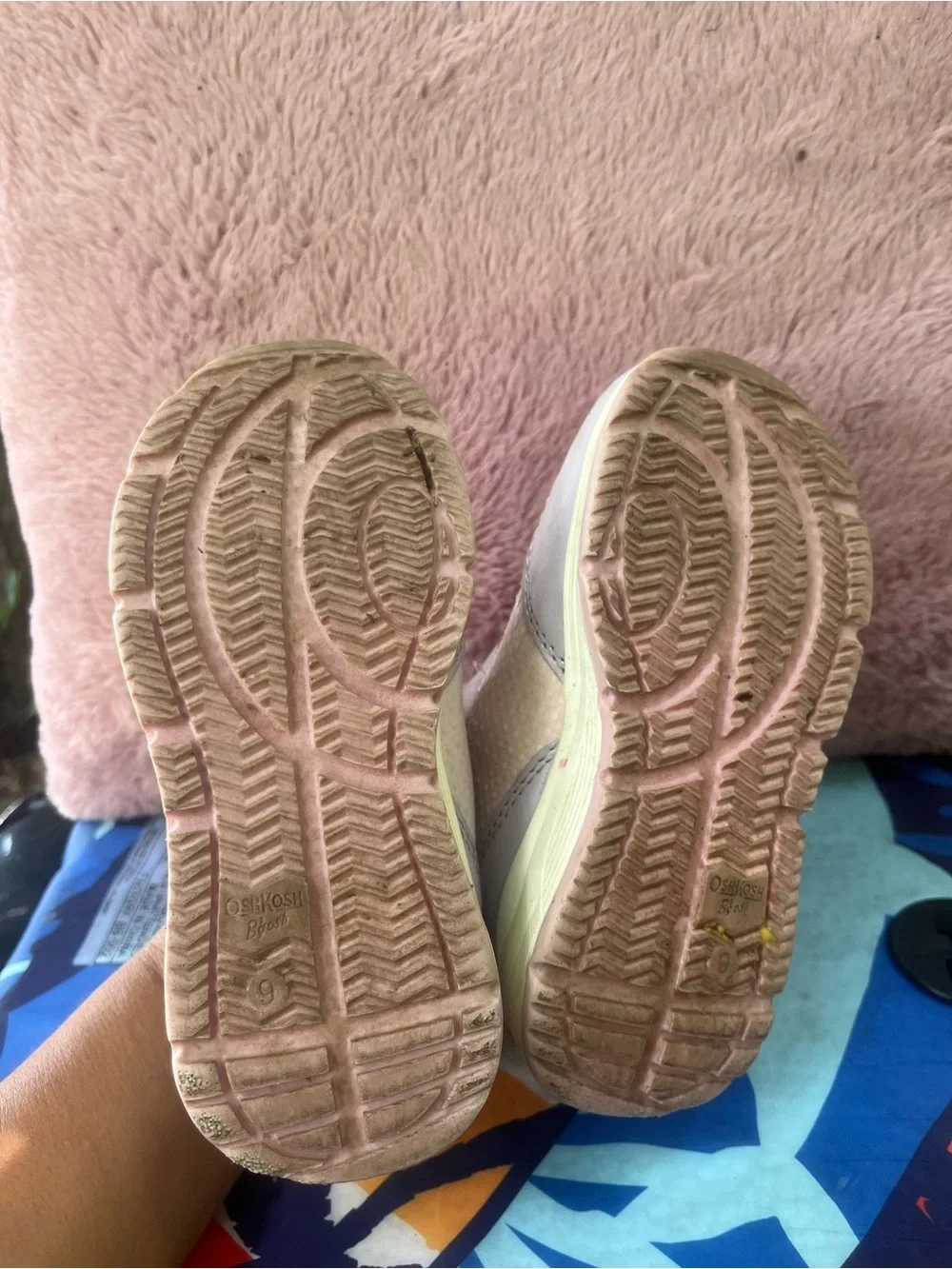OshKosh B'gosh Pastel Pink, Green & Yellow Velcro Sneakers